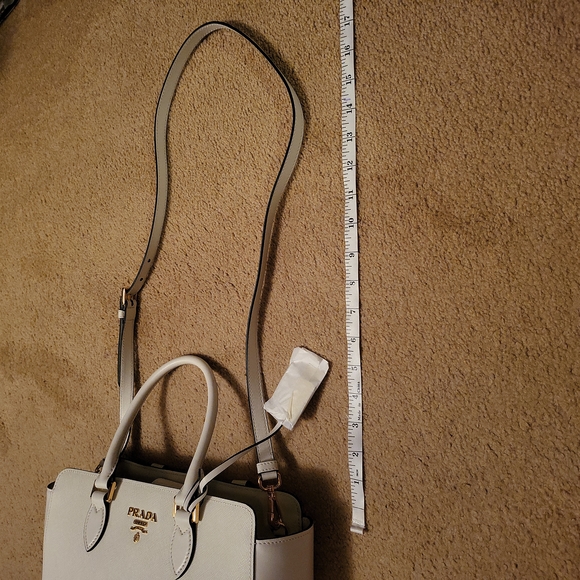 New Borsa A Mano Bianco 2-way Purse White Saffiano - Picture 14 of 15